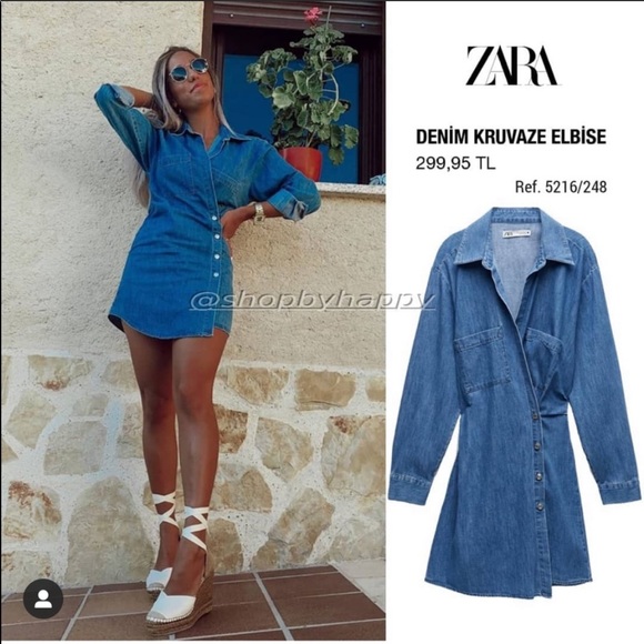 Zara Dresses & Skirts - Zara Denim Wrap Dress